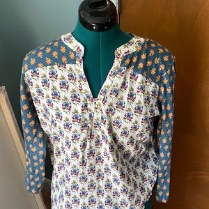 Maeve by anthropology floral blouse